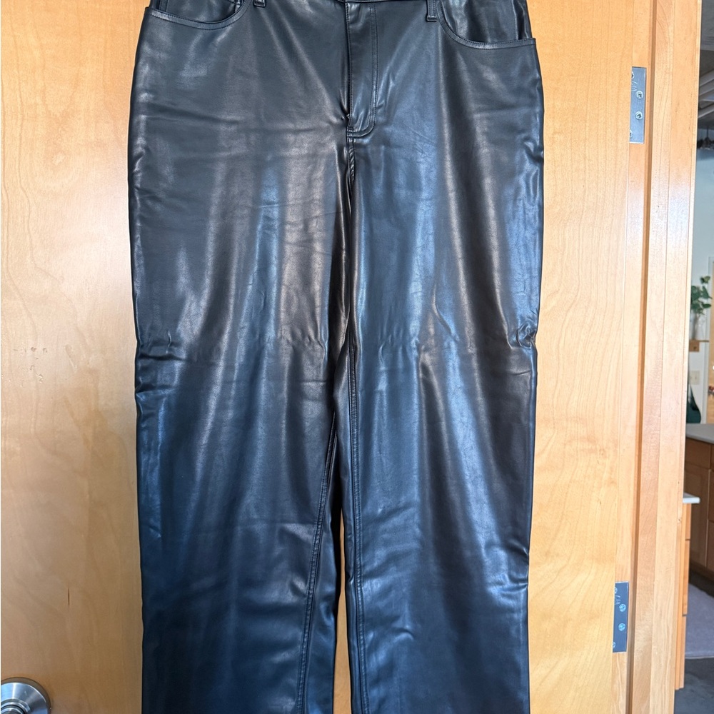 Abercrombie & Fitch High Rise Black Leather Pants